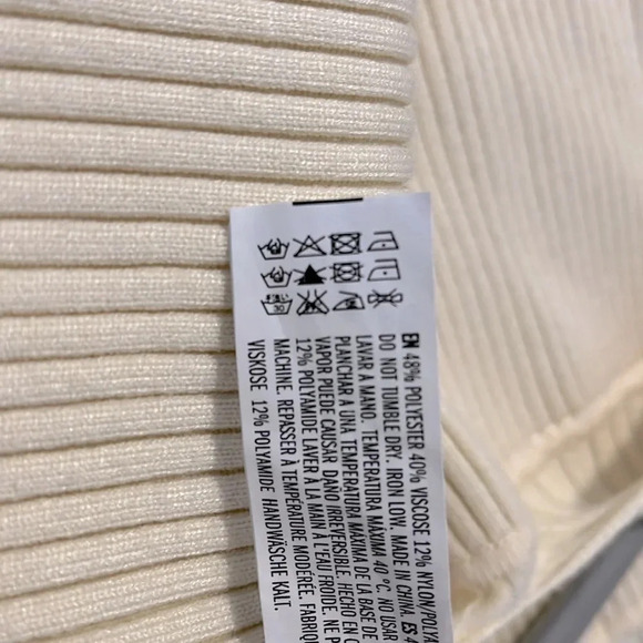 NWOT ENDLESS ROSE Ribbed Sweater Off The Shoulder Cream, Size L - Picture 14 of 14